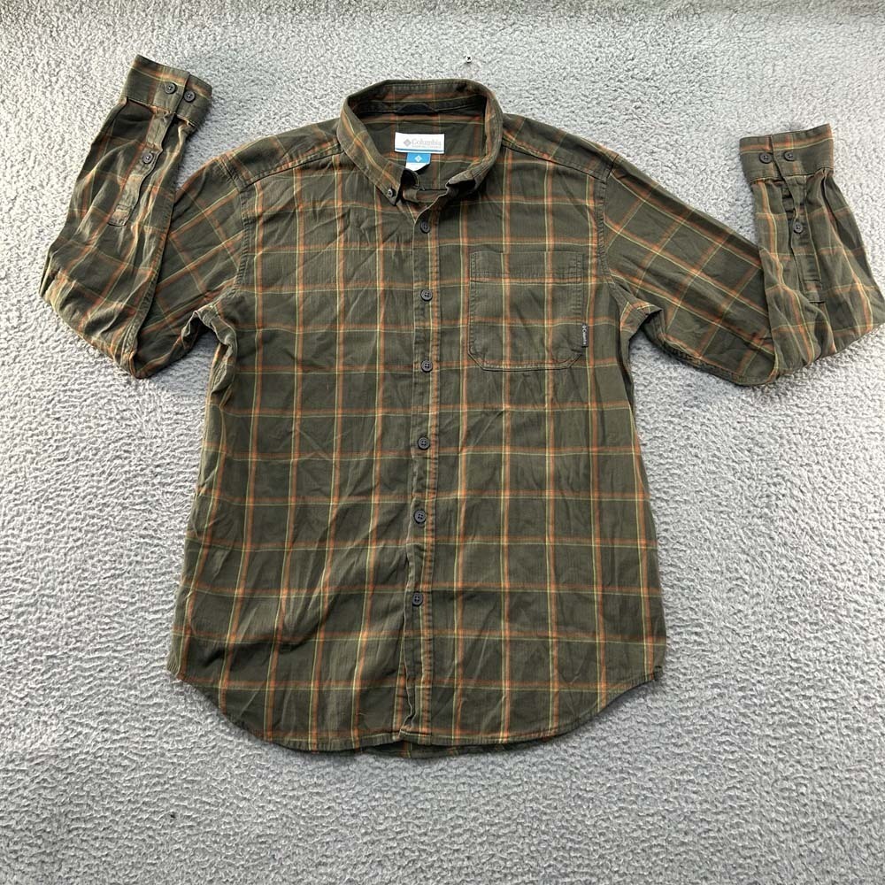 Columbia Button-Up Shirt Mens Medium Hiking Fishing Brown